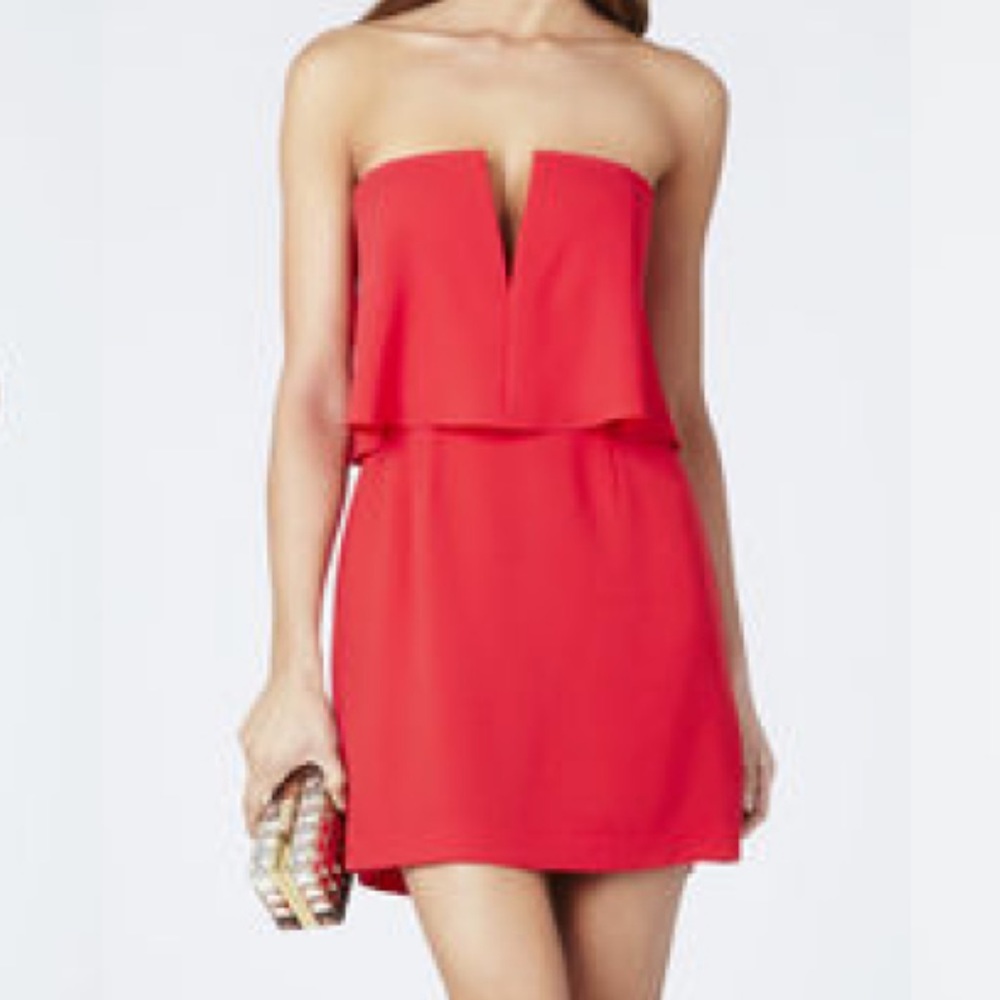 BCBG strapless V cocktail dress